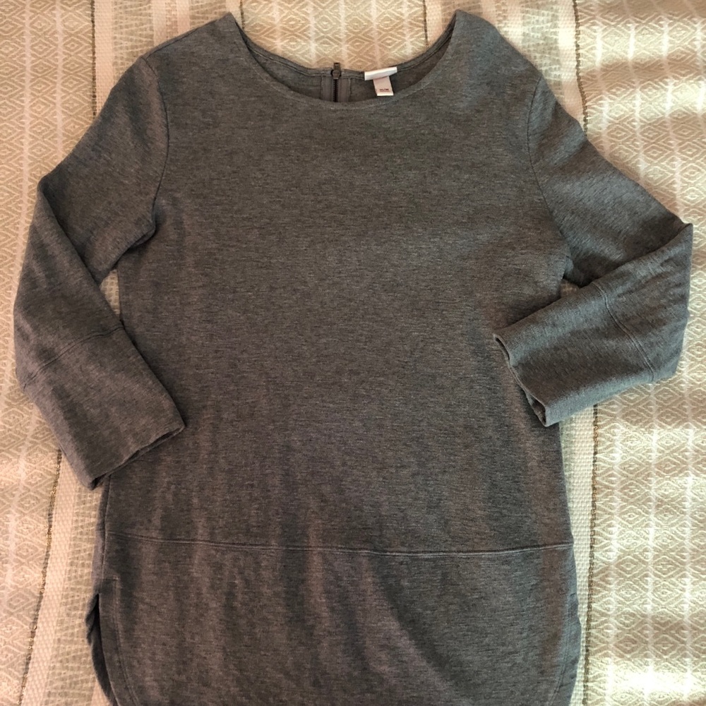 Grey blouse from Merona with zipper detail